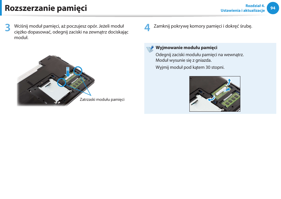 Rozszerzanie pamięci | Samsung NP300E5E User Manual | Page 95 / 146