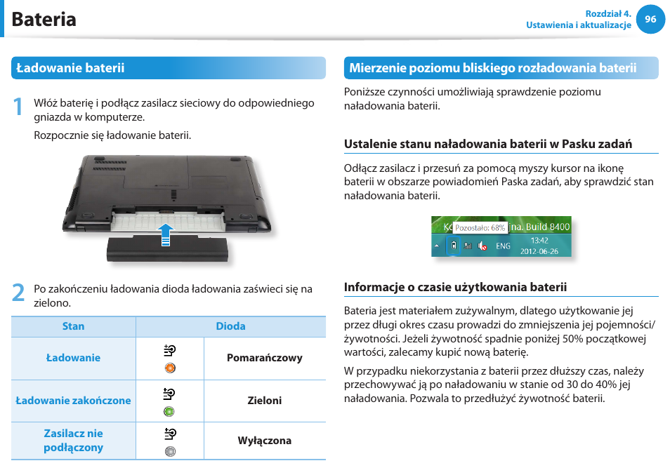 Bateria | Samsung NP300E5E User Manual | Page 97 / 146