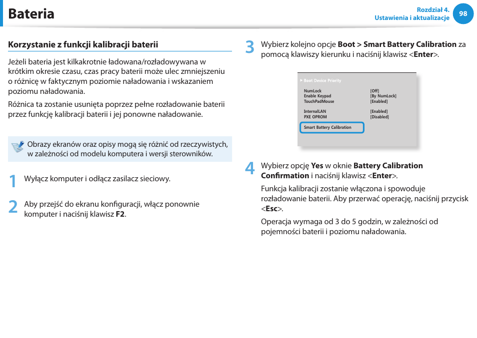 Bateria | Samsung NP300E5E User Manual | Page 99 / 146