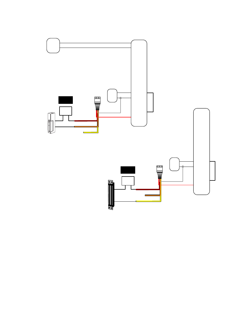 Wiring diagrams, Com n/o n/c, Magnetic lock wiring method | Aiphone RY-18L User Manual | Page 2 / 2