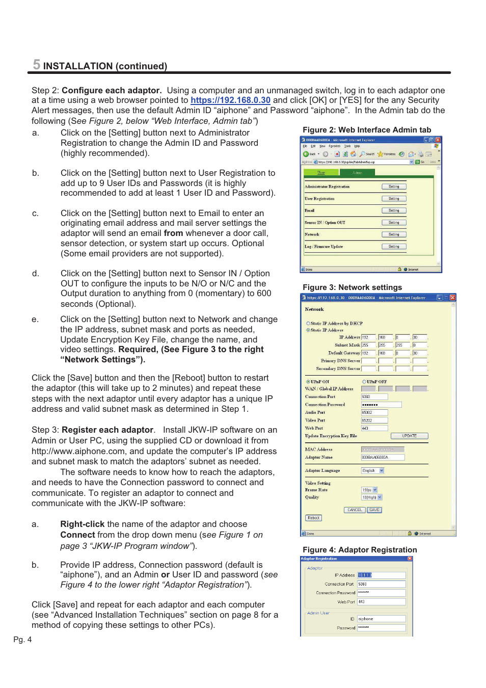 Aiphone JKW-IP User Manual | Page 4 / 8