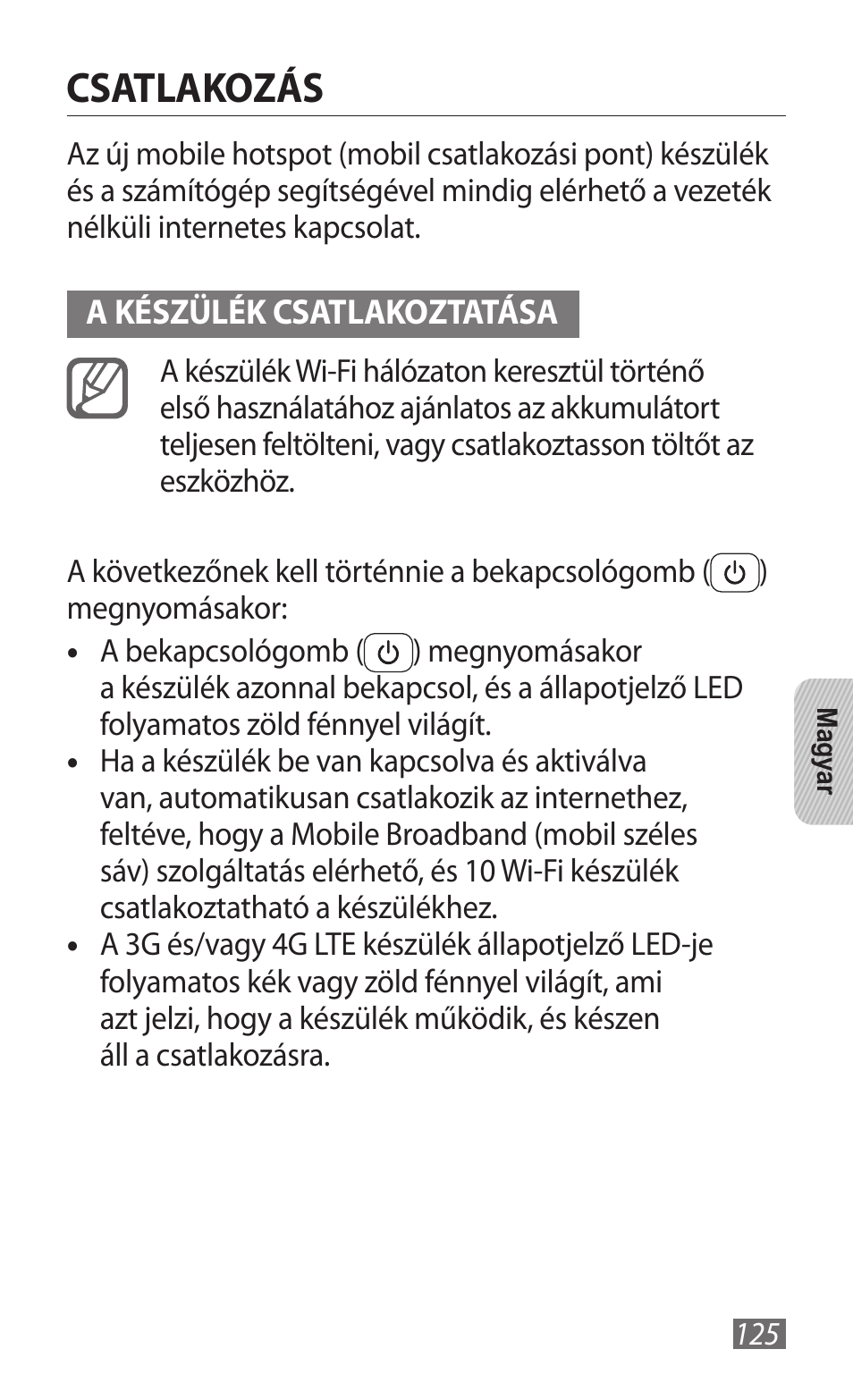 Csatlakozás | Samsung GT-B3800 User Manual | Page 127 / 140