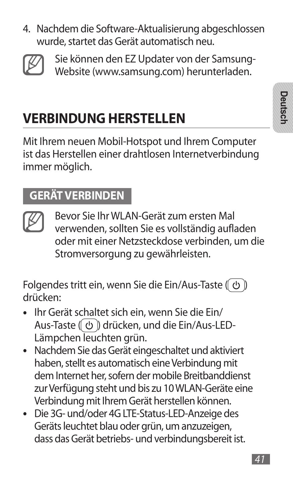 Verbindung herstellen | Samsung GT-B3800 User Manual | Page 43 / 140