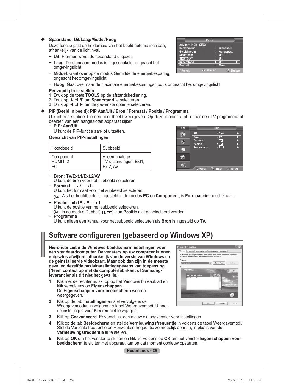 Software configureren (gebaseerd op windows xp) | Samsung PS50A470P1 User Manual | Page 159 / 519