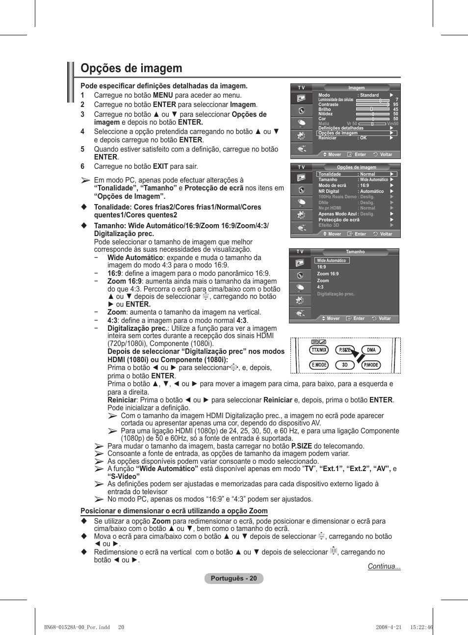 Opções de imagem | Samsung PS50A470P1 User Manual | Page 280 / 519