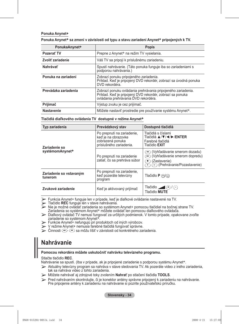 Nahrávanie | Samsung PS50A470P1 User Manual | Page 466 / 519