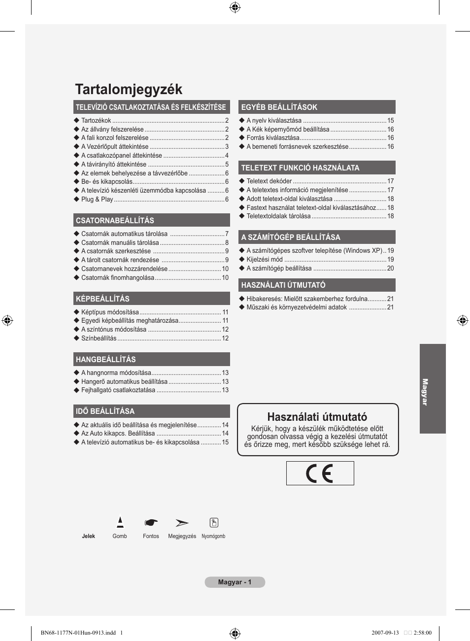 Tartalomjegyzék, Használati útmutató | Samsung LE20S81B User Manual | Page 159 / 271