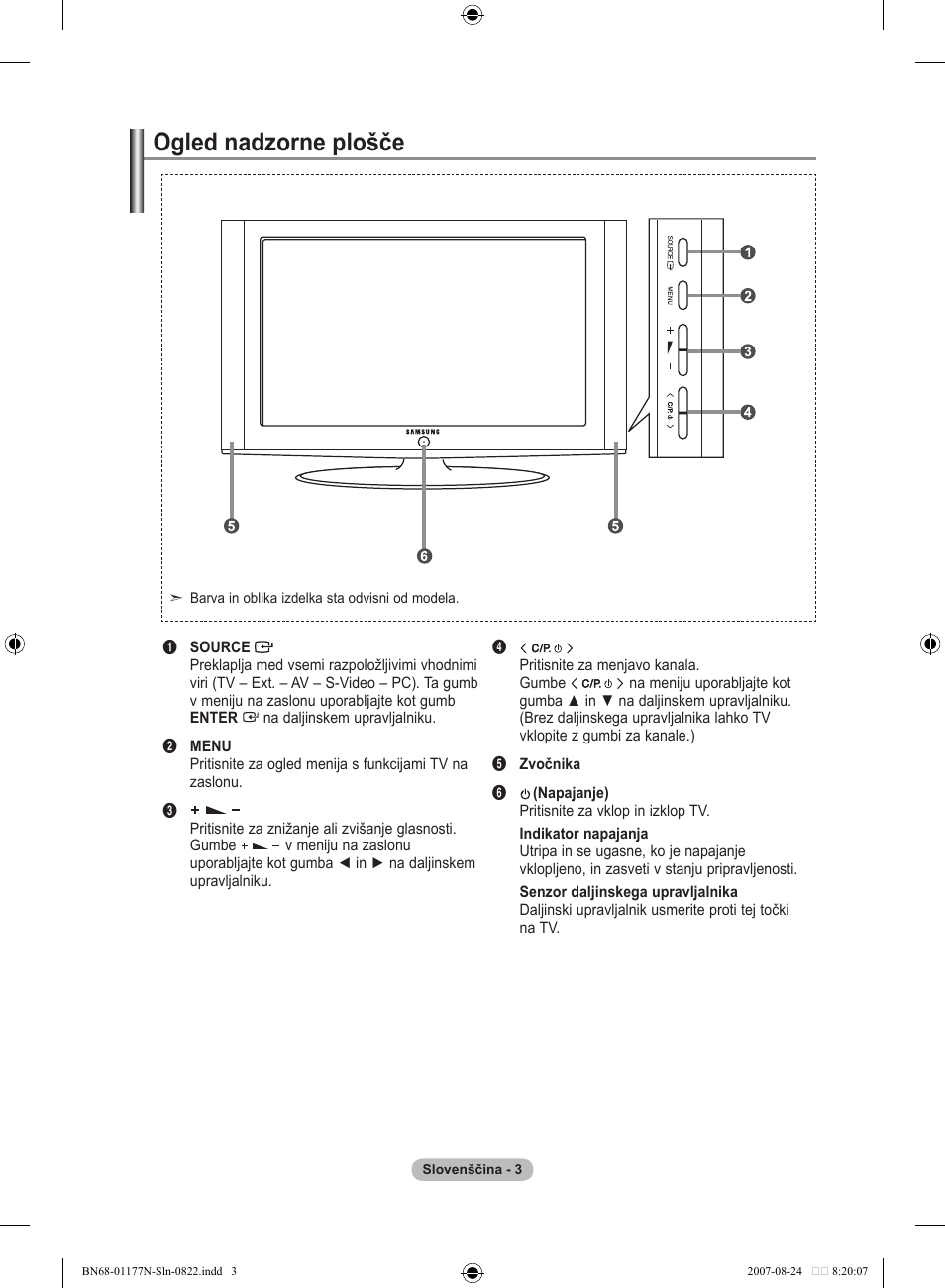 Ogled nadzorne plošče | Samsung LE20S81B User Manual | Page 249 / 271
