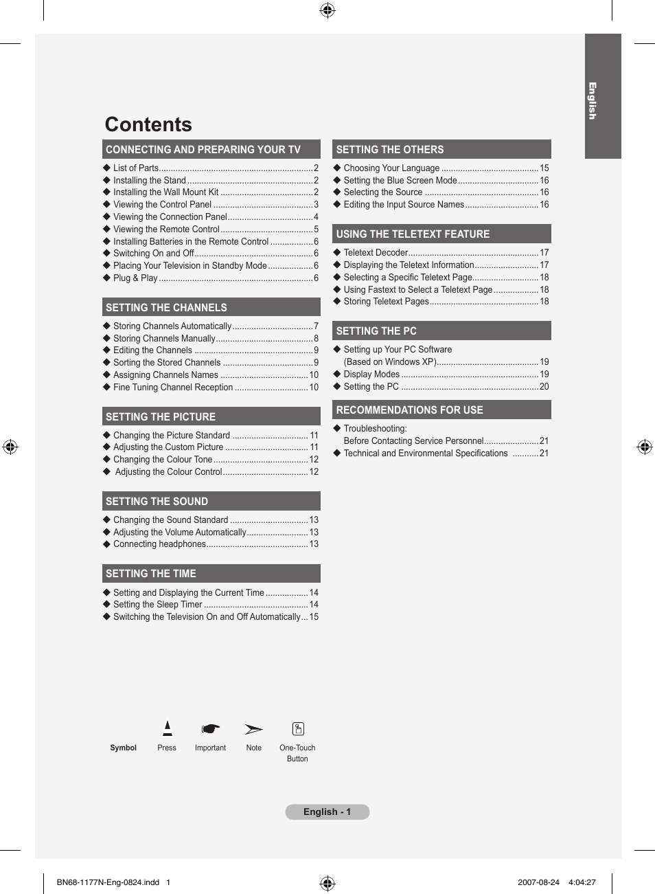 Samsung LE20S81B User Manual | Page 3 / 271