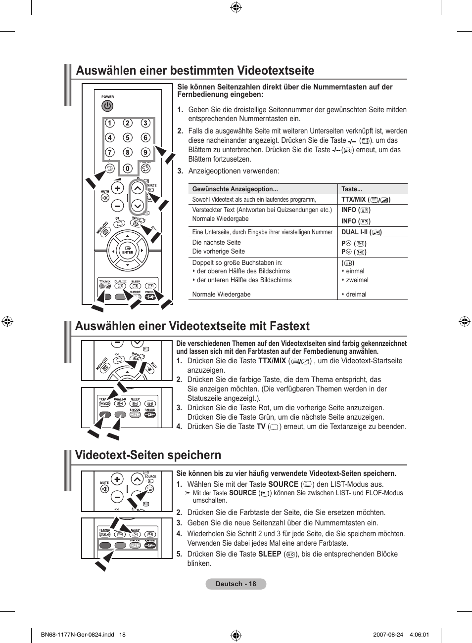 Auswählen einer bestimmten videotextseite, Auswählen einer videotextseite mit fastext, Videotext-seiten speichern | Samsung LE20S81B User Manual | Page 64 / 271