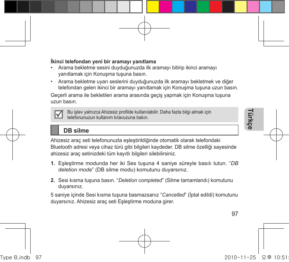 Türkçe | Samsung BHF4000 User Manual | Page 100 / 179