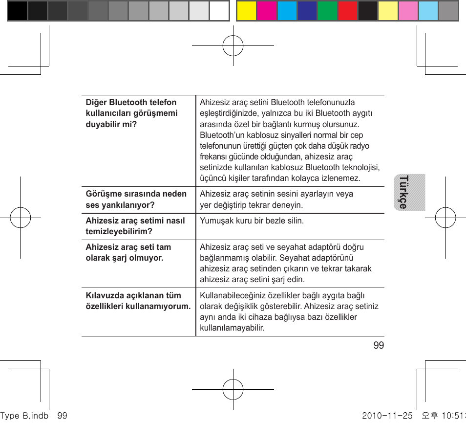 Türkçe | Samsung BHF4000 User Manual | Page 102 / 179