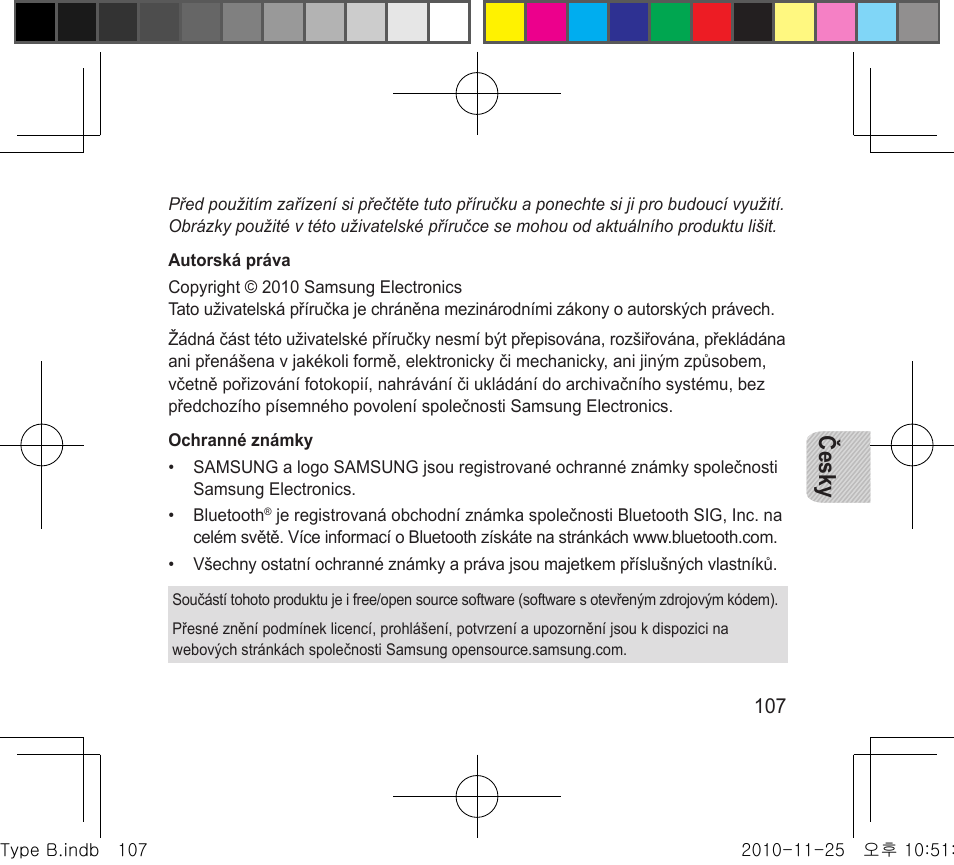 Česky | Samsung BHF4000 User Manual | Page 110 / 179