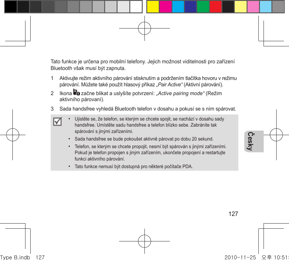 Česky | Samsung BHF4000 User Manual | Page 130 / 179