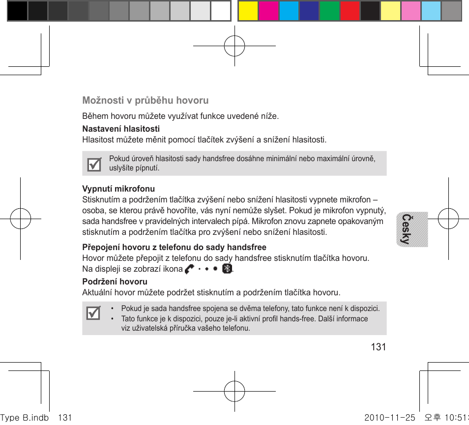 Česky | Samsung BHF4000 User Manual | Page 134 / 179