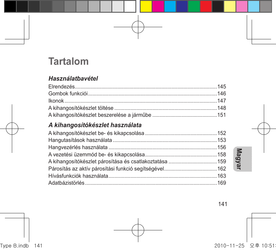 Tartalom | Samsung BHF4000 User Manual | Page 144 / 179