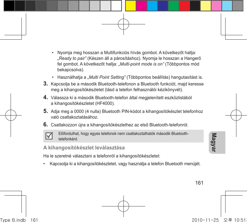 Magyar | Samsung BHF4000 User Manual | Page 164 / 179