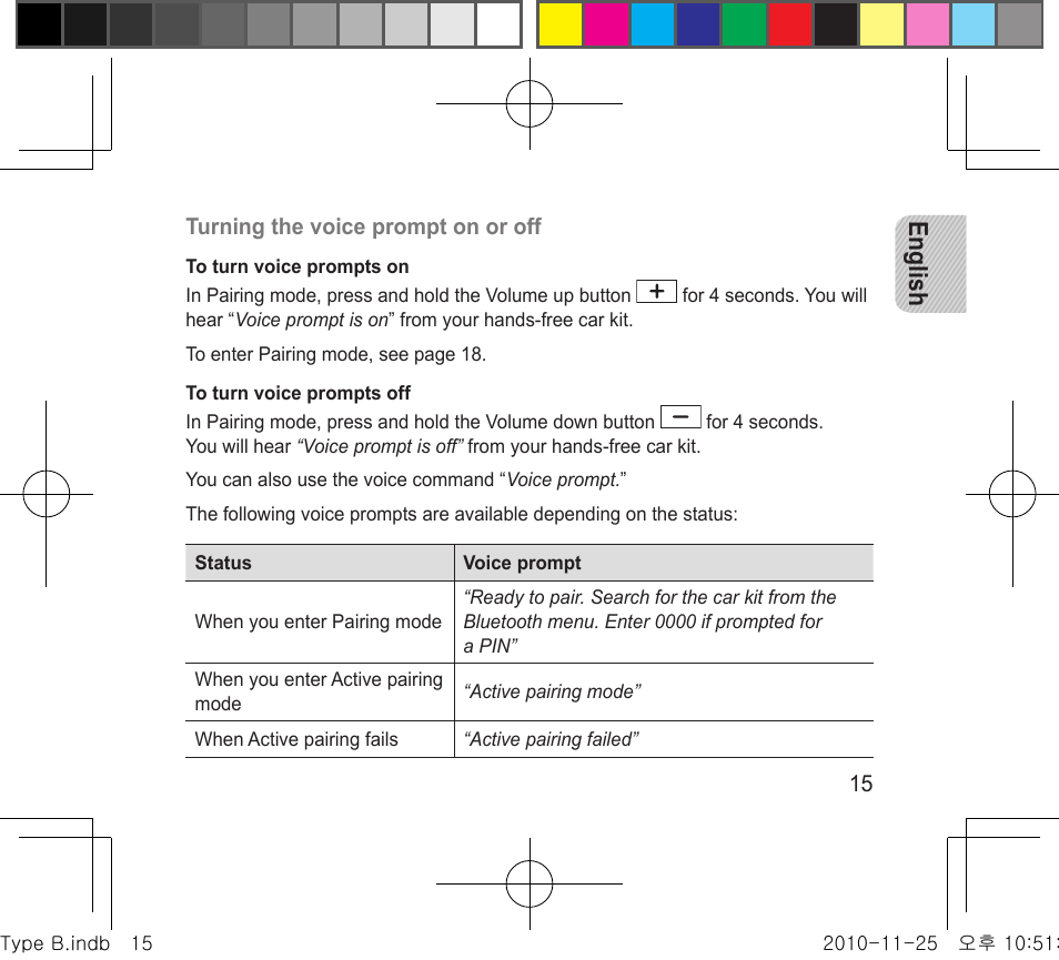 English | Samsung BHF4000 User Manual | Page 18 / 179