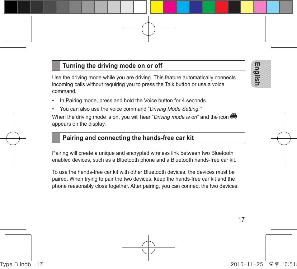 English | Samsung BHF4000 User Manual | Page 20 / 179
