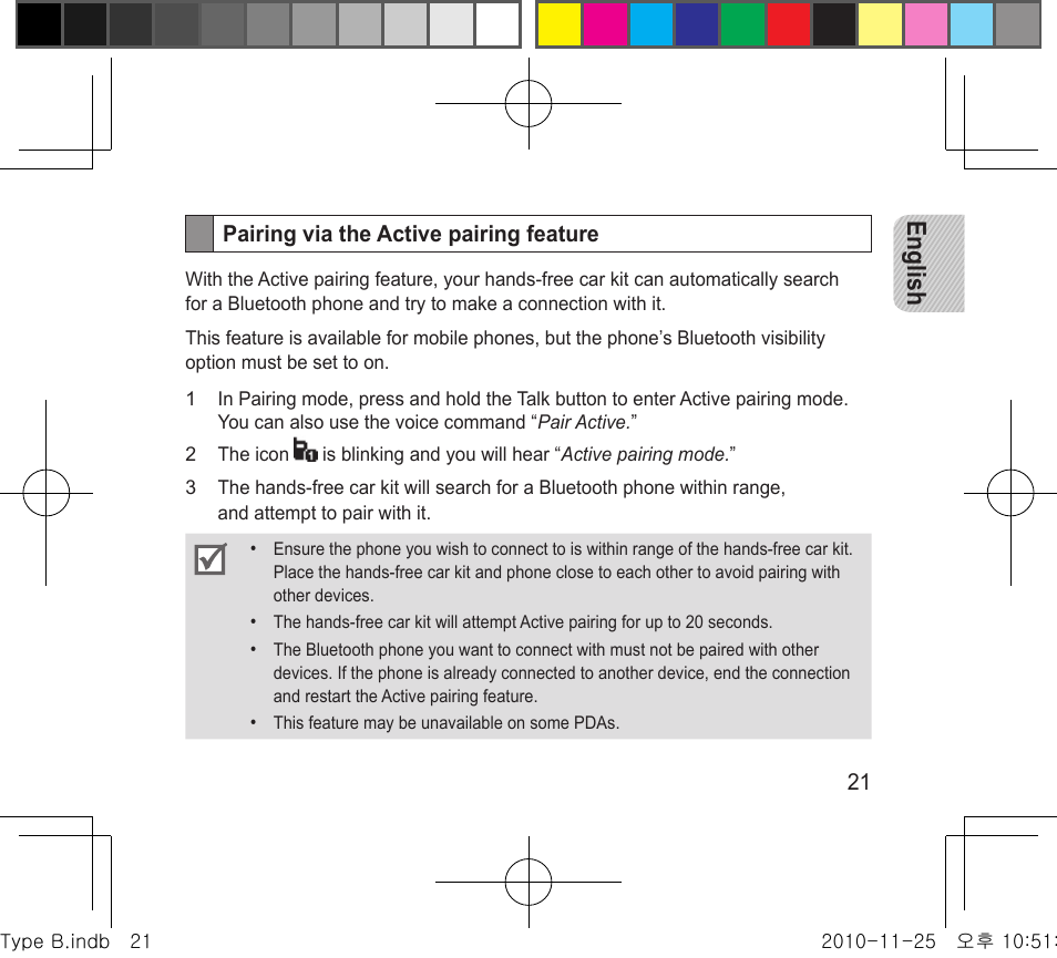 English | Samsung BHF4000 User Manual | Page 24 / 179