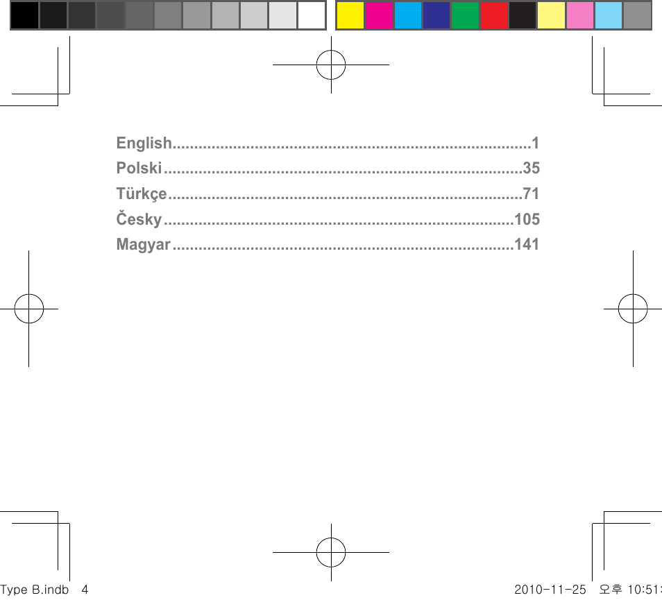 English polski türkçe česky magyar | Samsung BHF4000 User Manual | Page 3 / 179