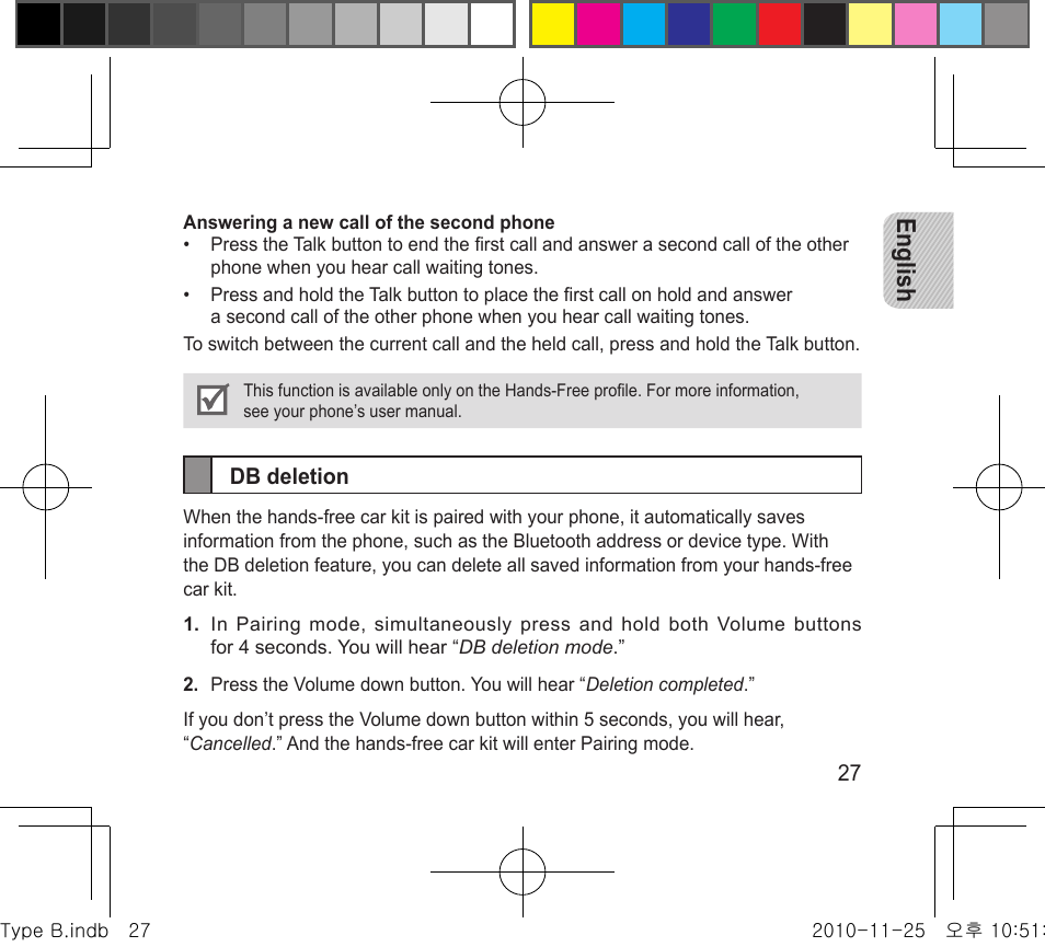 English | Samsung BHF4000 User Manual | Page 30 / 179