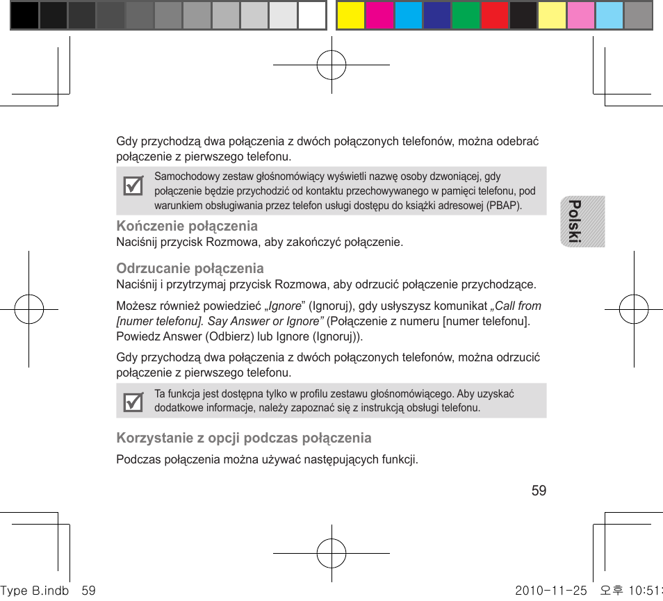 Polski | Samsung BHF4000 User Manual | Page 62 / 179