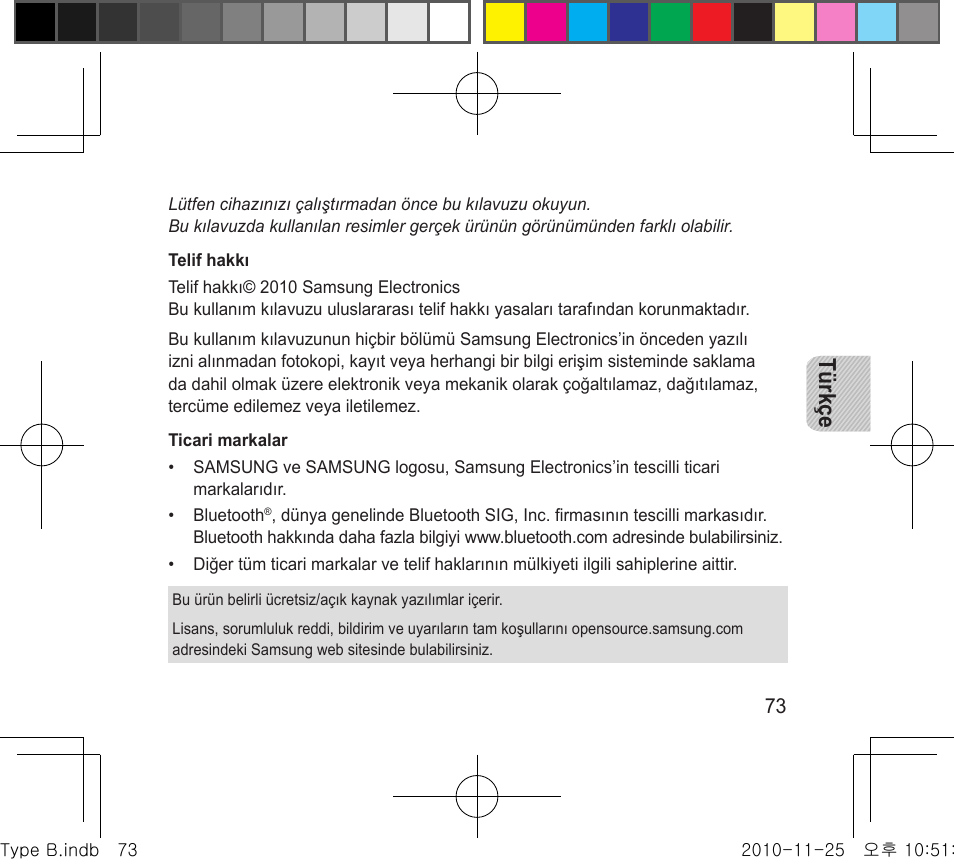 Türkçe | Samsung BHF4000 User Manual | Page 76 / 179