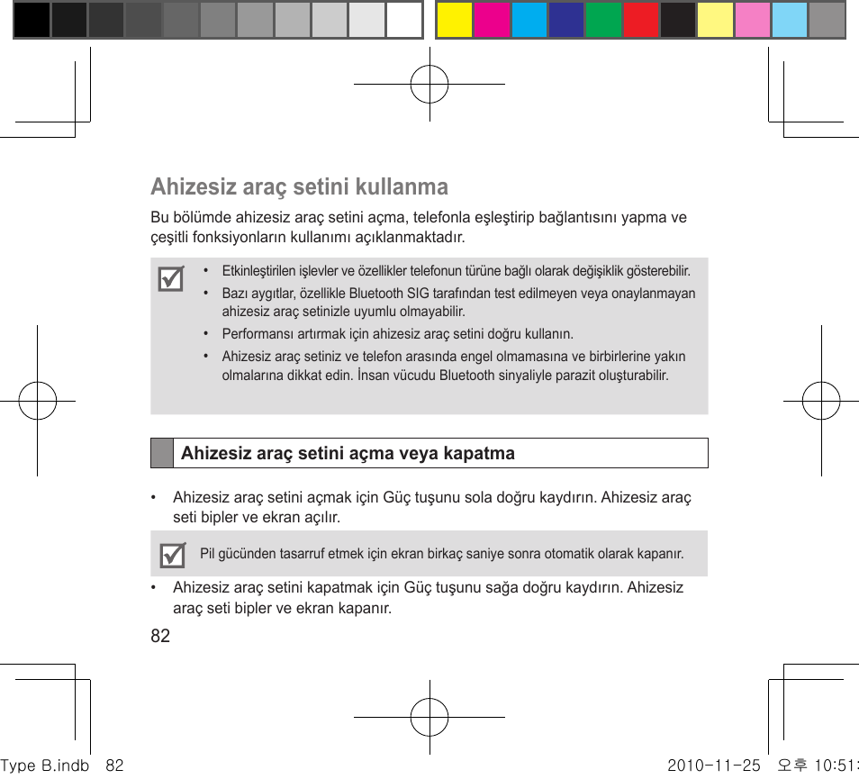 Ahizesiz araç setini kullanma | Samsung BHF4000 User Manual | Page 85 / 179