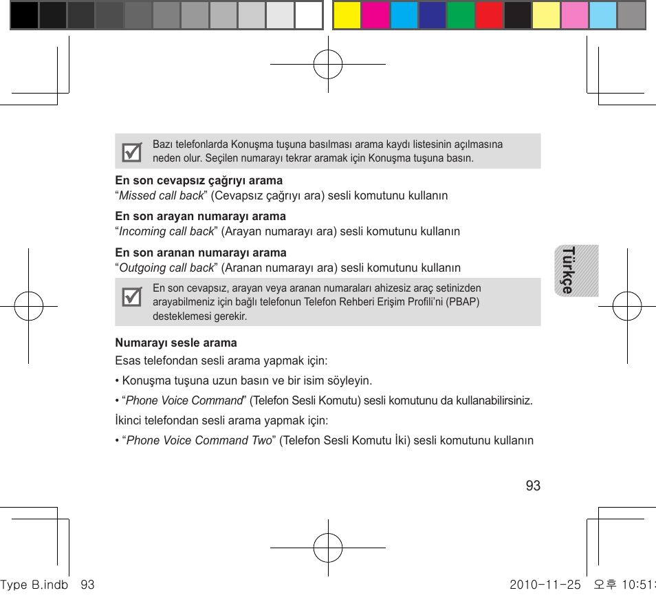 Türkçe | Samsung BHF4000 User Manual | Page 96 / 179