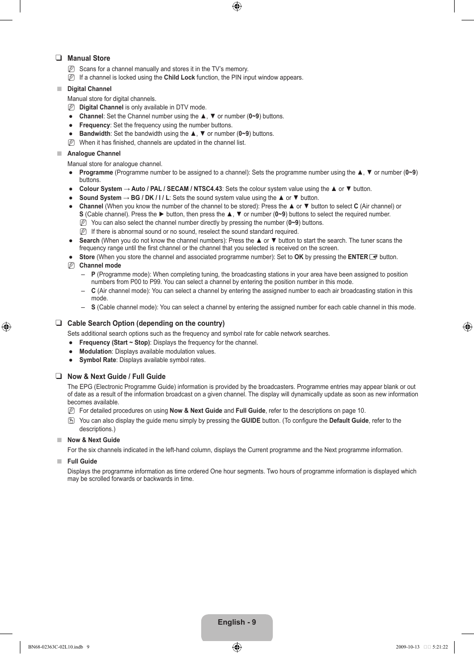 Samsung LE32B530P7N User Manual | Page 11 / 368