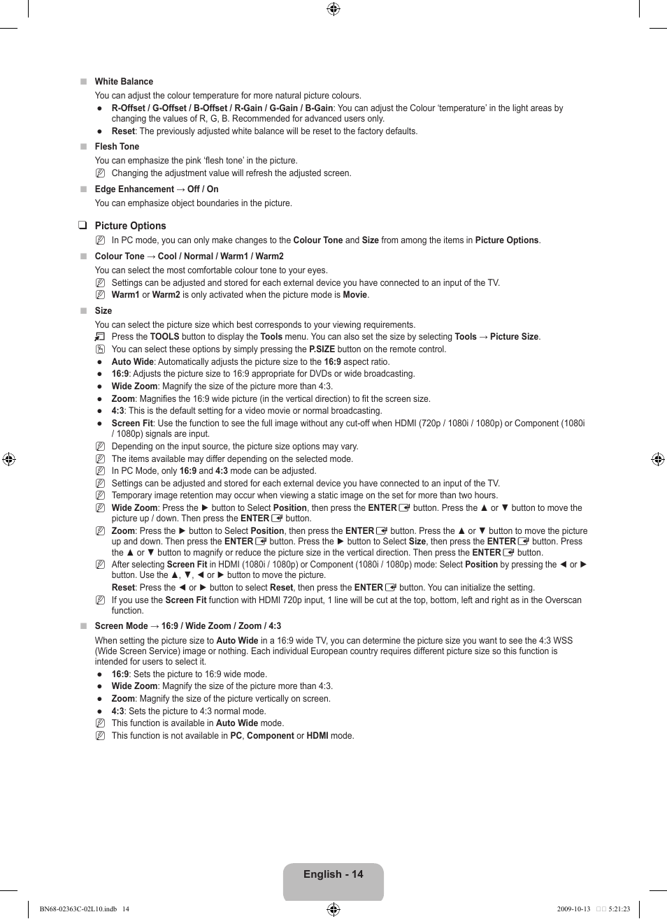 Samsung LE32B530P7N User Manual | Page 16 / 368