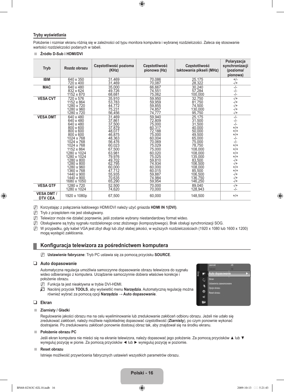 Konfiguracja telewizora za pośrednictwem komputera | Samsung LE32B530P7N User Manual | Page 90 / 368