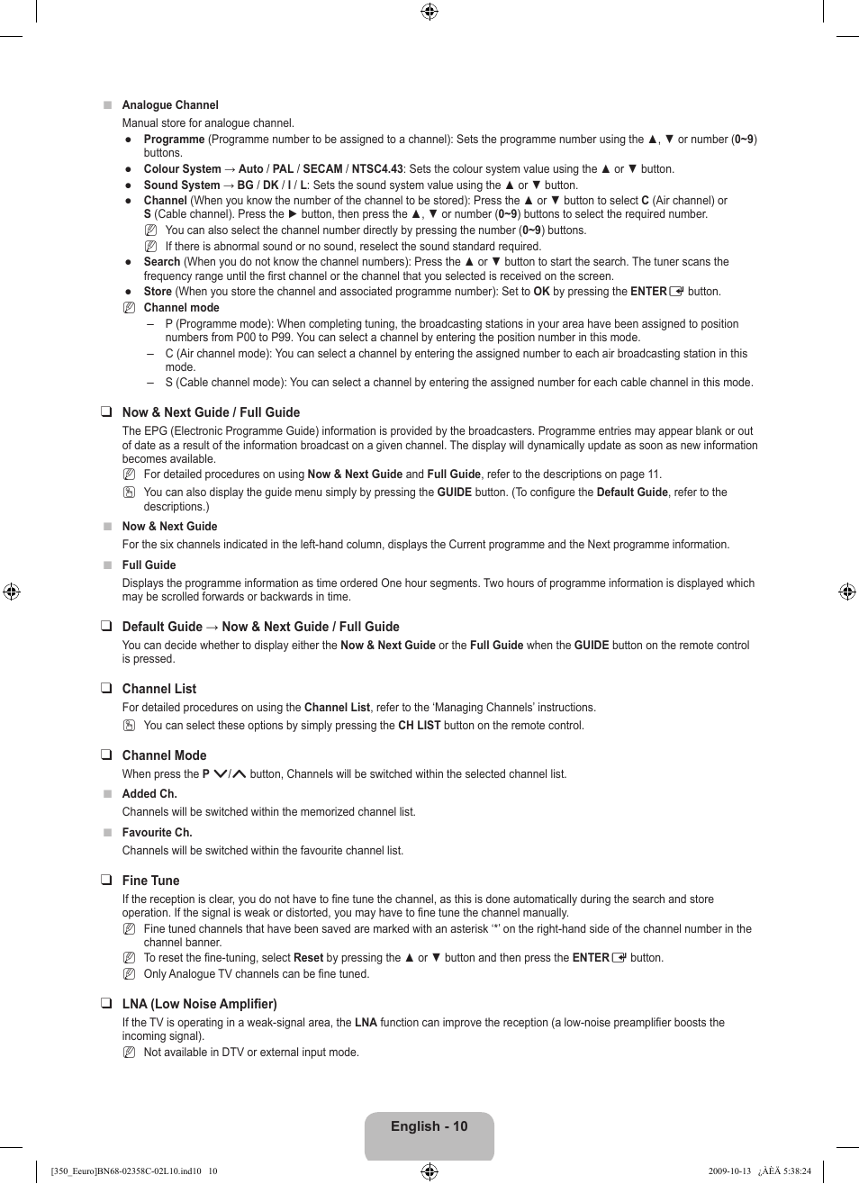 Samsung LE32B350F1W User Manual | Page 12 / 328