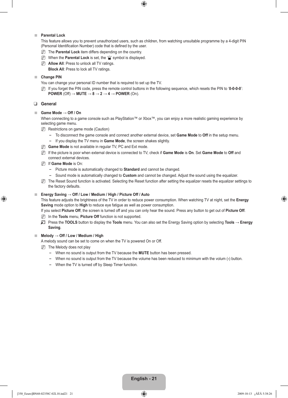 Samsung LE32B350F1W User Manual | Page 23 / 328