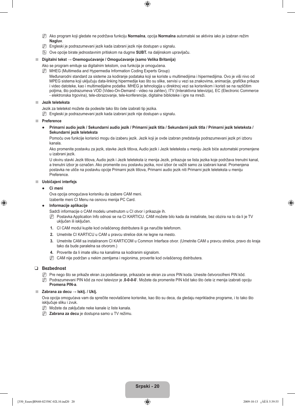 Samsung LE32B350F1W User Manual | Page 310 / 328