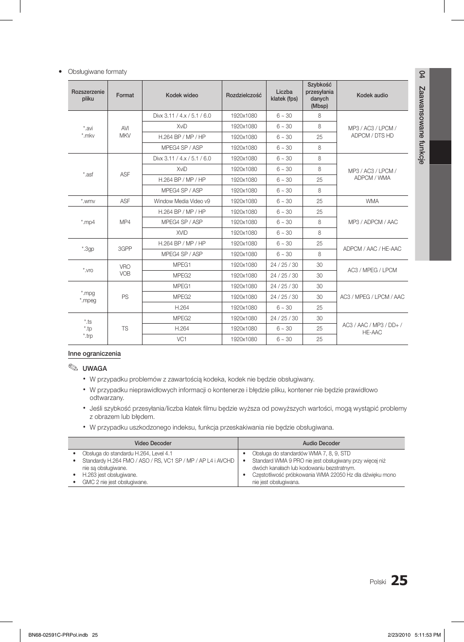 Samsung LE22C450E1W User Manual | Page 103 / 391