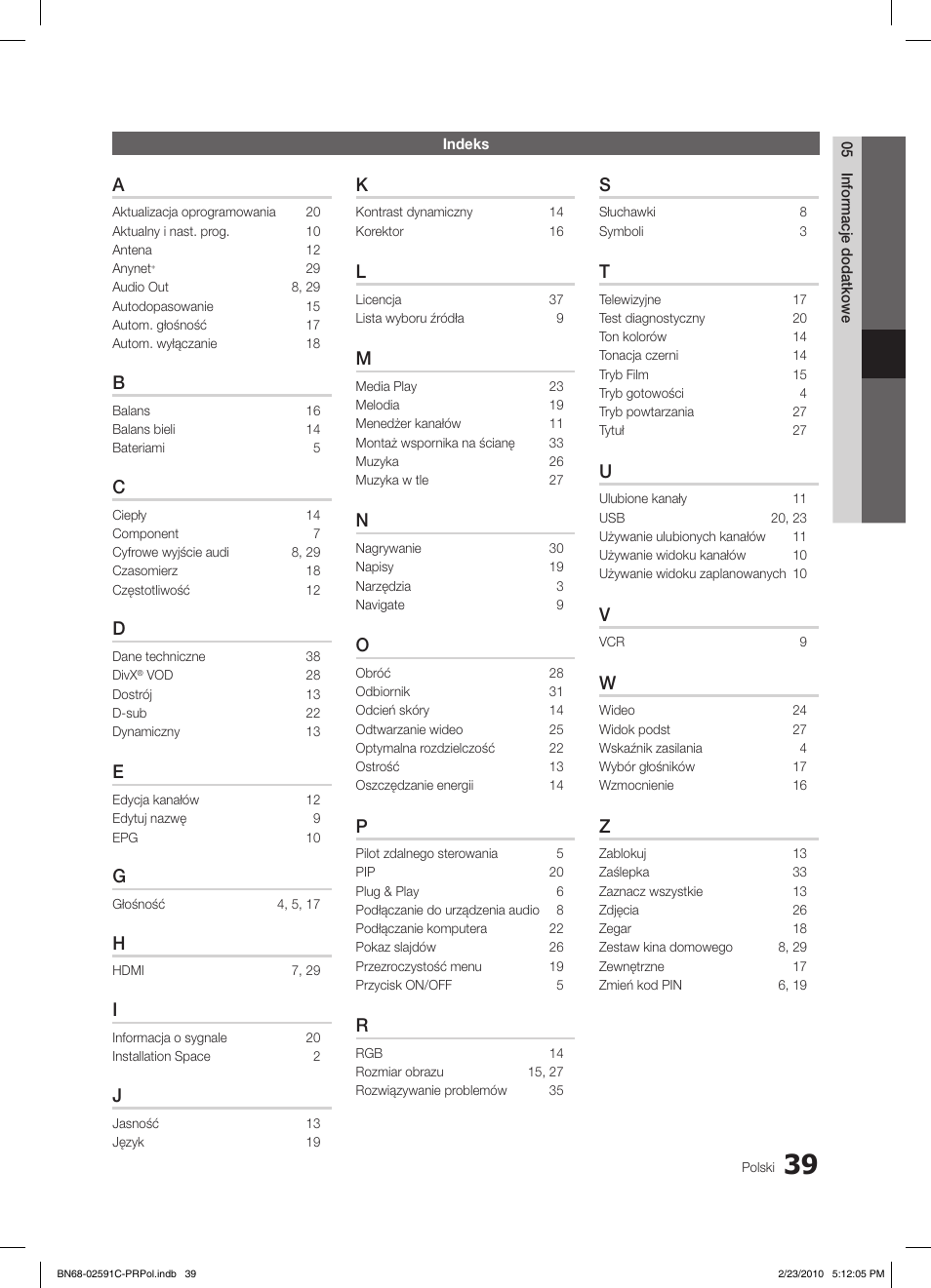 Samsung LE22C450E1W User Manual | Page 117 / 391