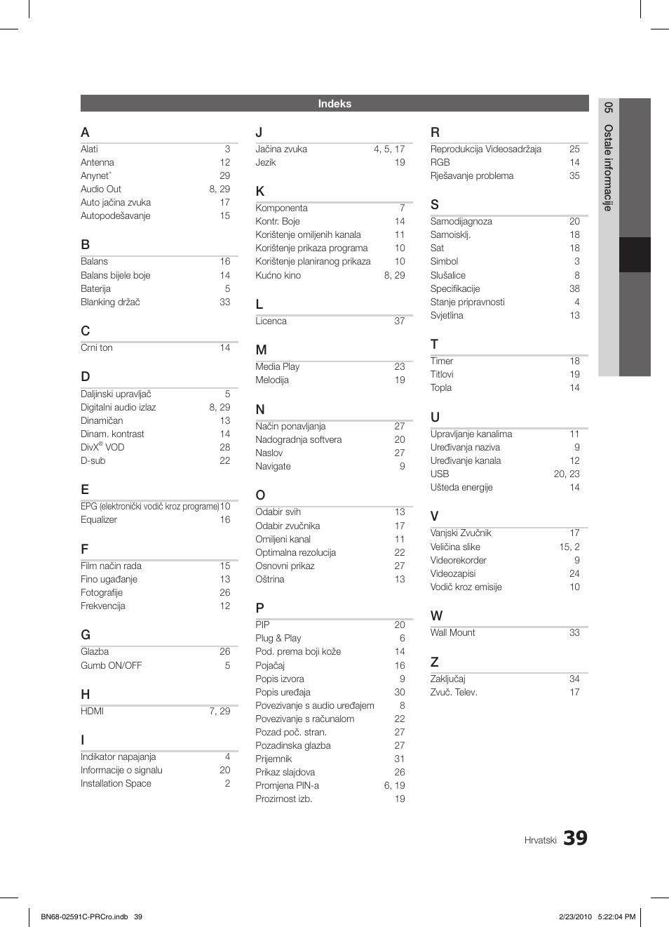 Samsung LE22C450E1W User Manual | Page 234 / 391