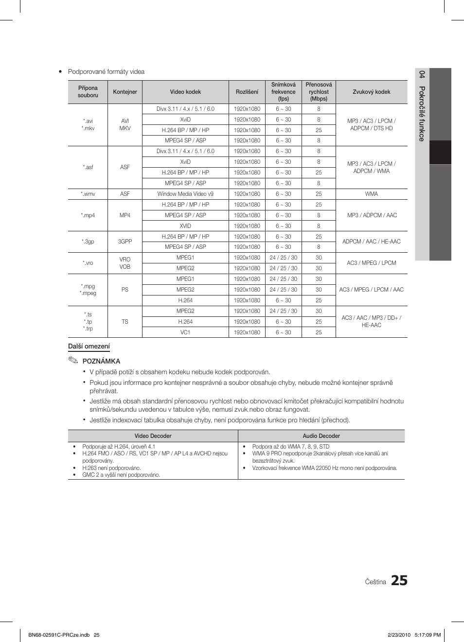 Samsung LE22C450E1W User Manual | Page 259 / 391