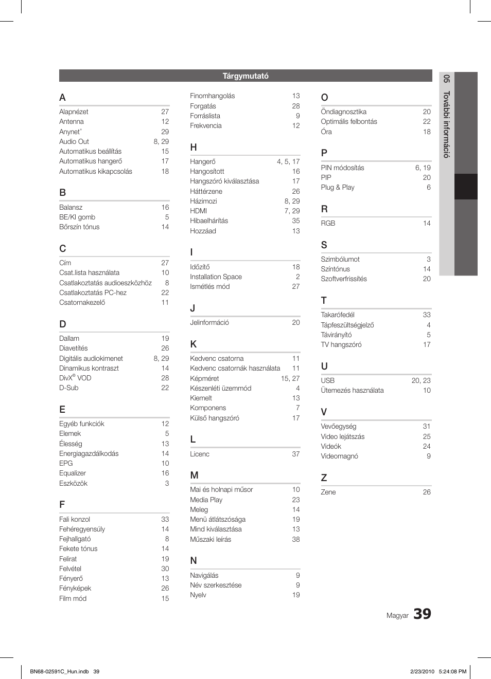 Samsung LE22C450E1W User Manual | Page 78 / 391