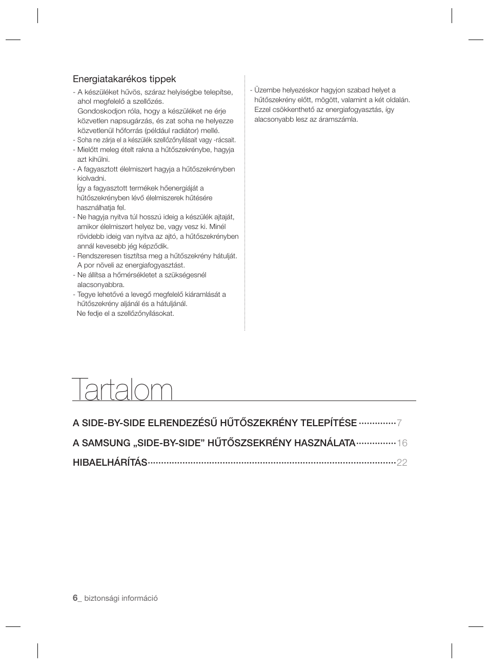 Tartalom | Samsung RSH7PNPN User Manual | Page 54 / 216