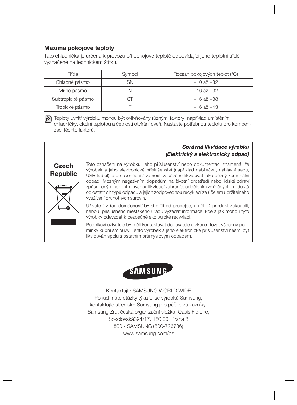 Czech republic | Samsung RSH7PNPN User Manual | Page 96 / 216