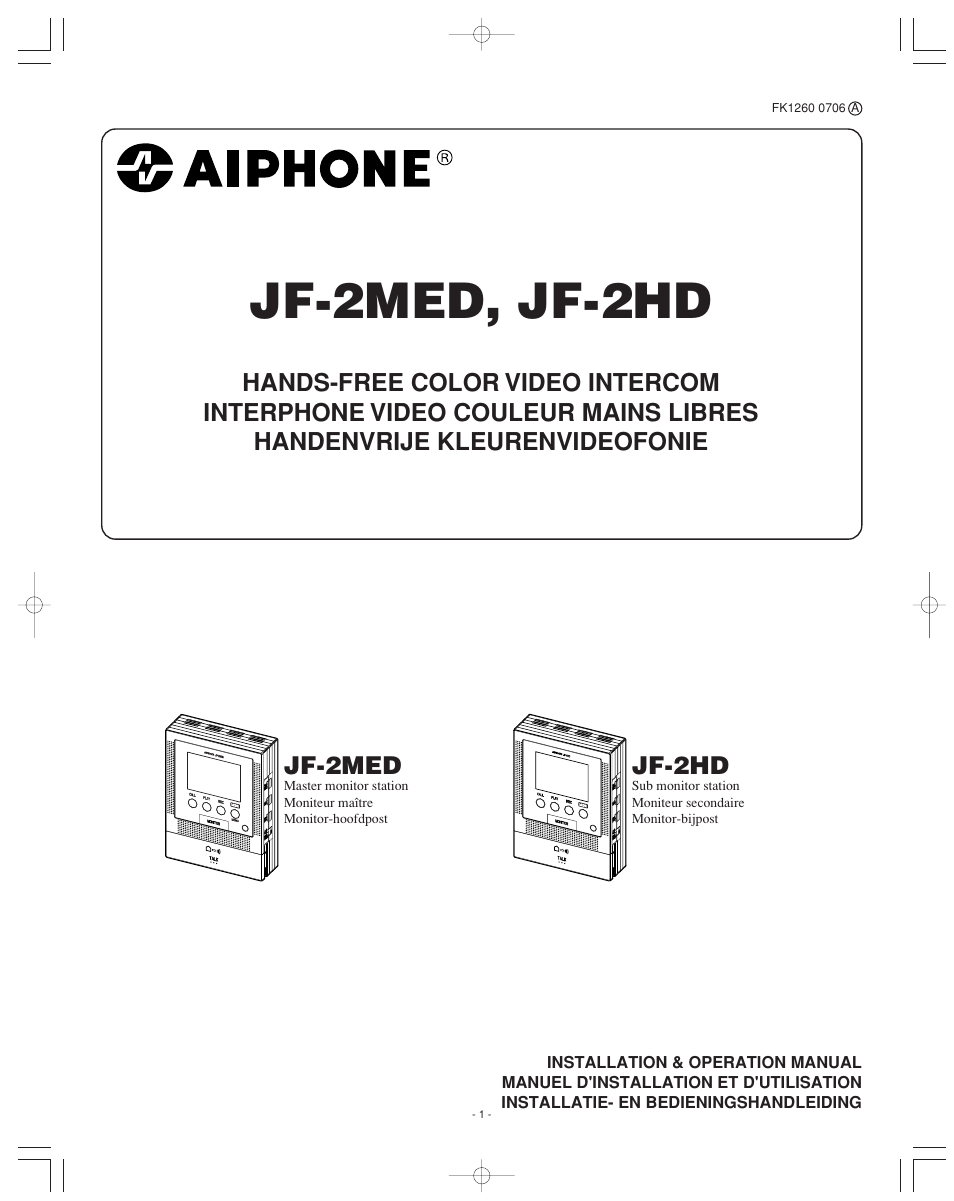 Aiphone JF-2MED User Manual | 16 pages