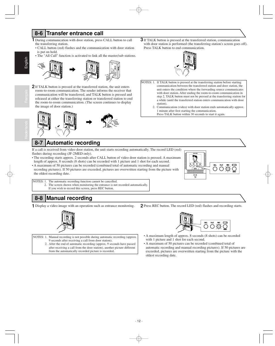 Aiphone JF-2MED User Manual | Page 12 / 16