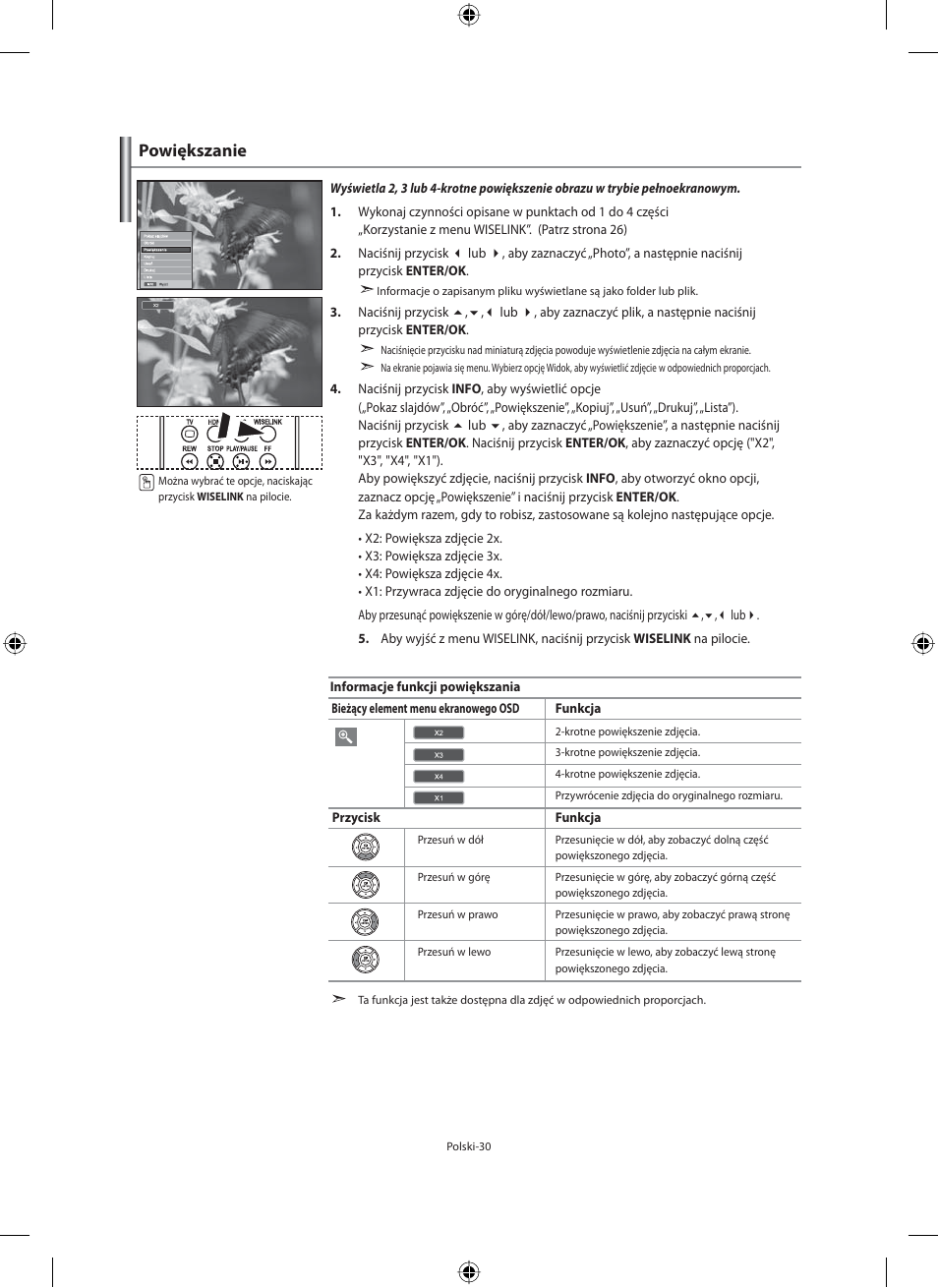 Powiększanie | Samsung LE40M91B User Manual | Page 122 / 363
