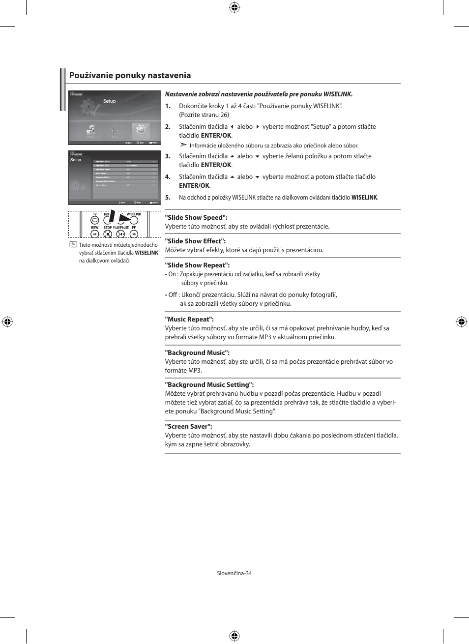 Používanie ponuky nastavenia | Samsung LE40M91B User Manual | Page 261 / 363