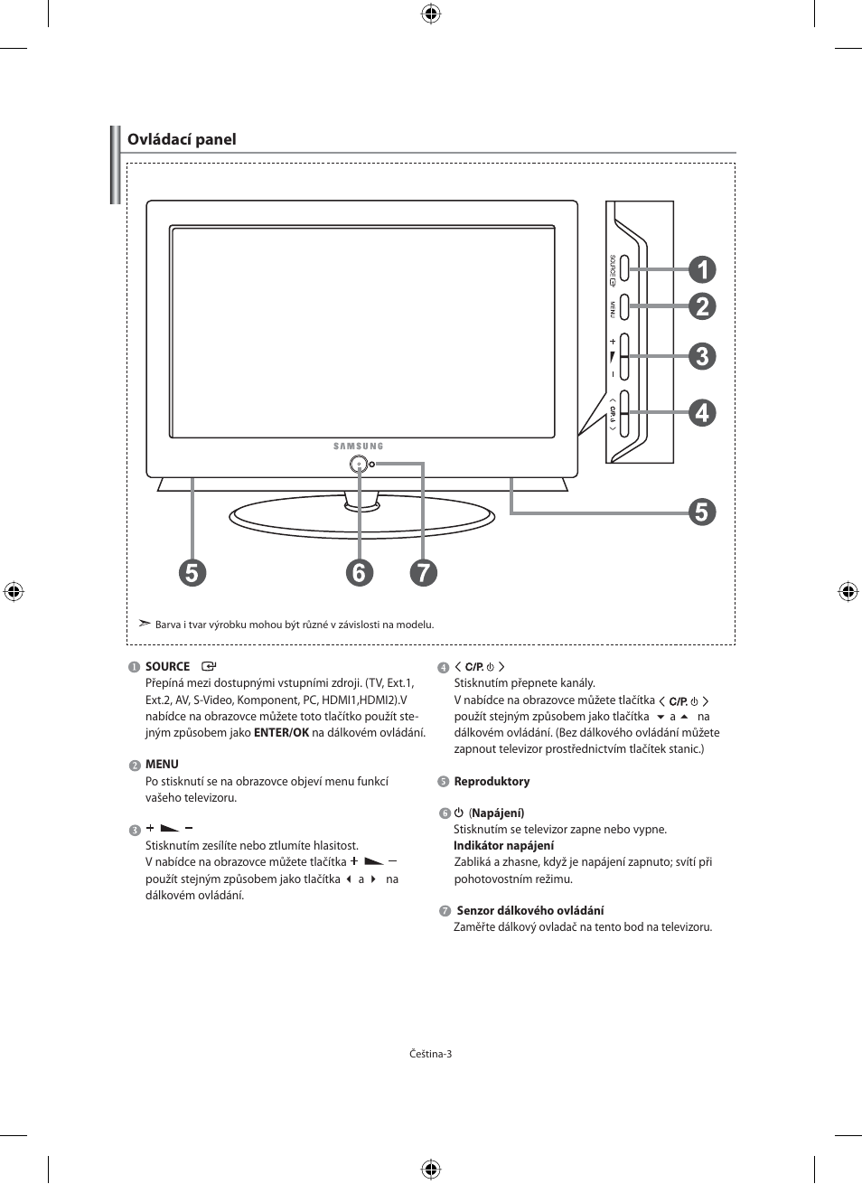 Ovládací panel | Samsung LE40M91B User Manual | Page 320 / 363
