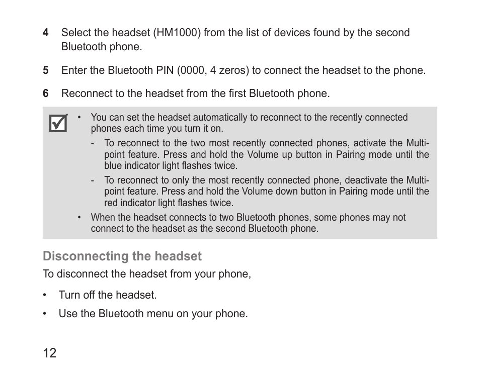 Disconnecting the headset | Samsung BHM1000 User Manual | Page 14 / 158