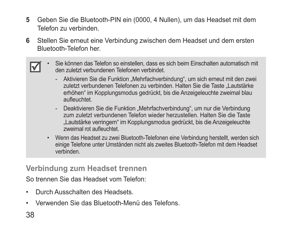 Verbindung zum headset trennen | Samsung BHM1000 User Manual | Page 40 / 158